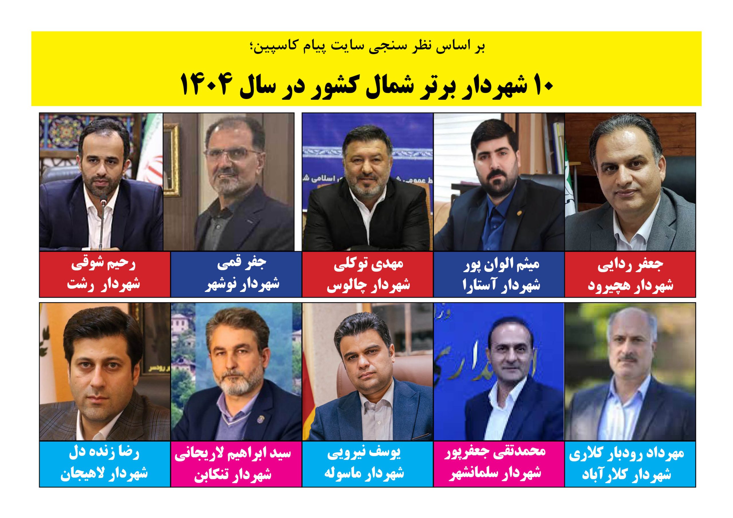 ۱۰ شهردار برتر شمال کشور